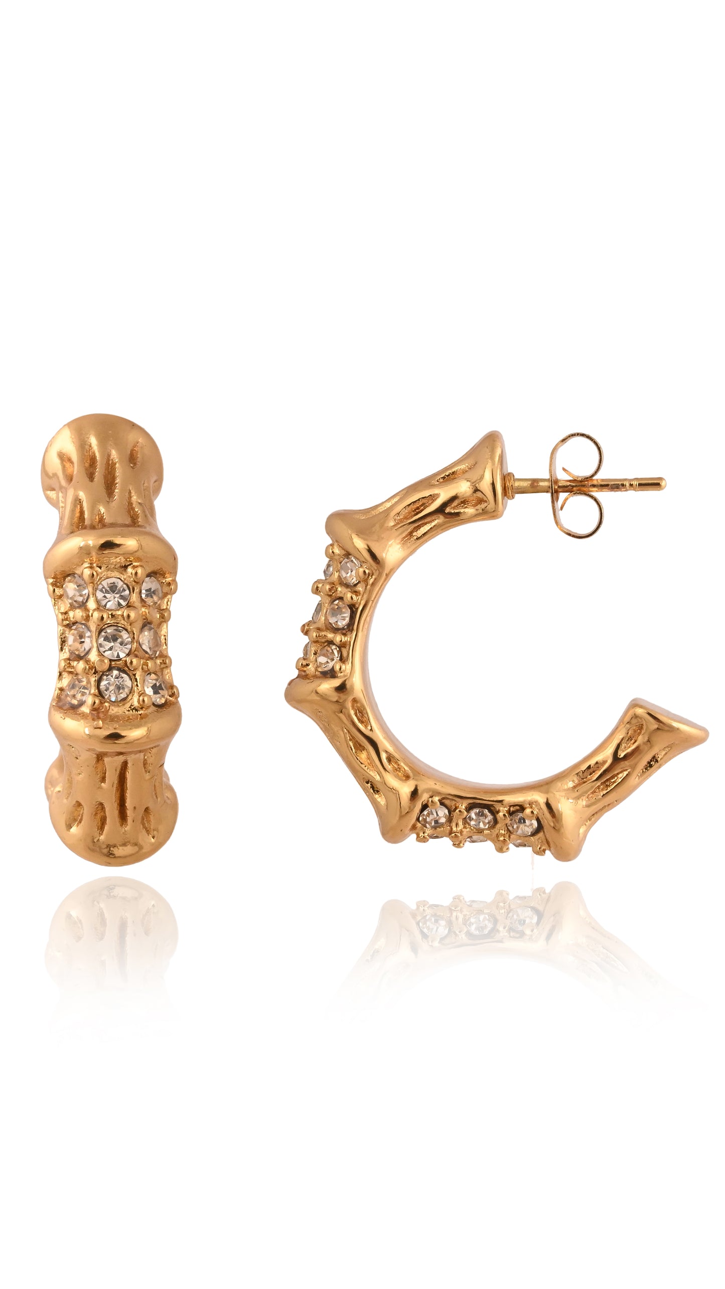 Crystalline Coral Hoop Earrings