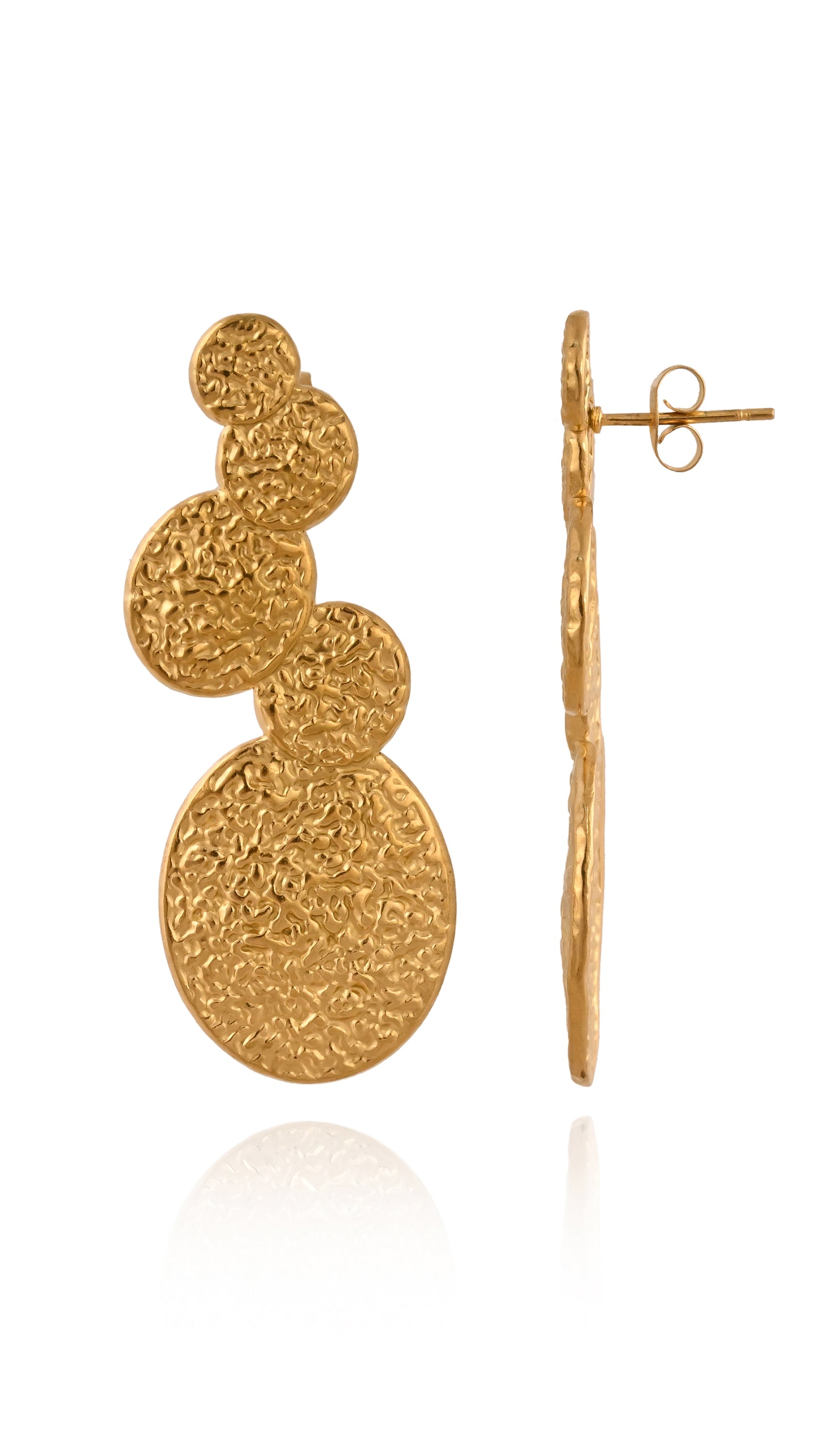 Textured Gold Drop Earrings