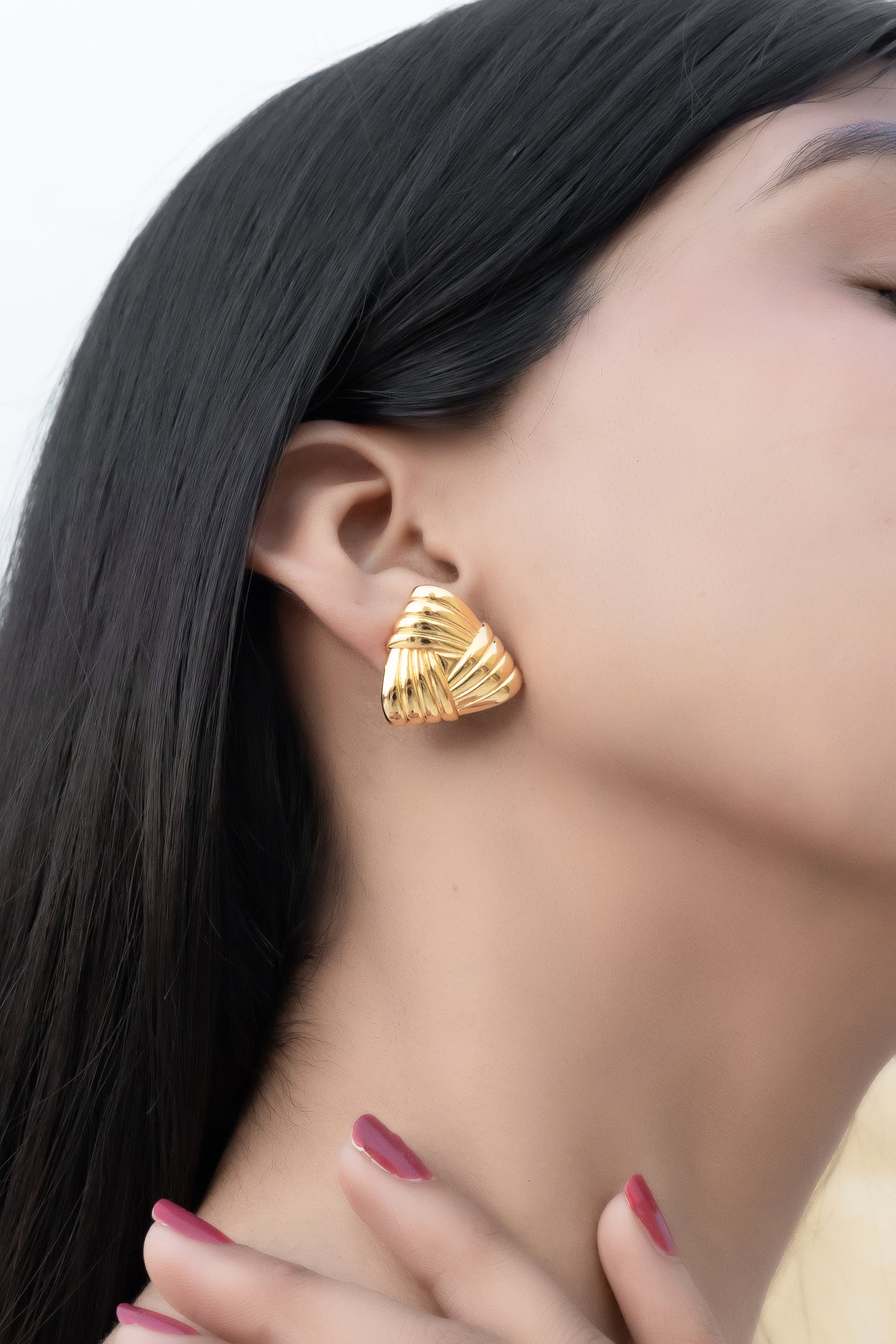 Golden Ripple Shell Studs