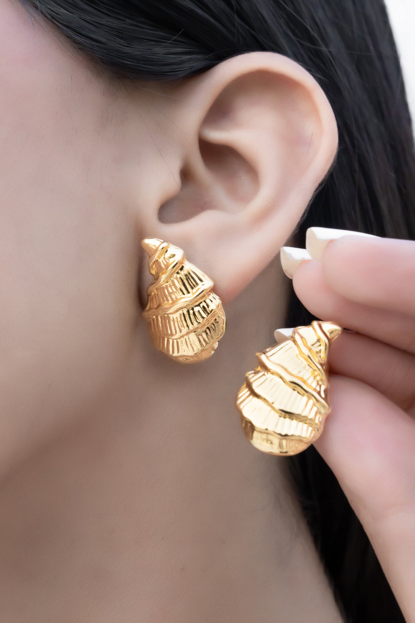 Golden Shell Luxe Studs