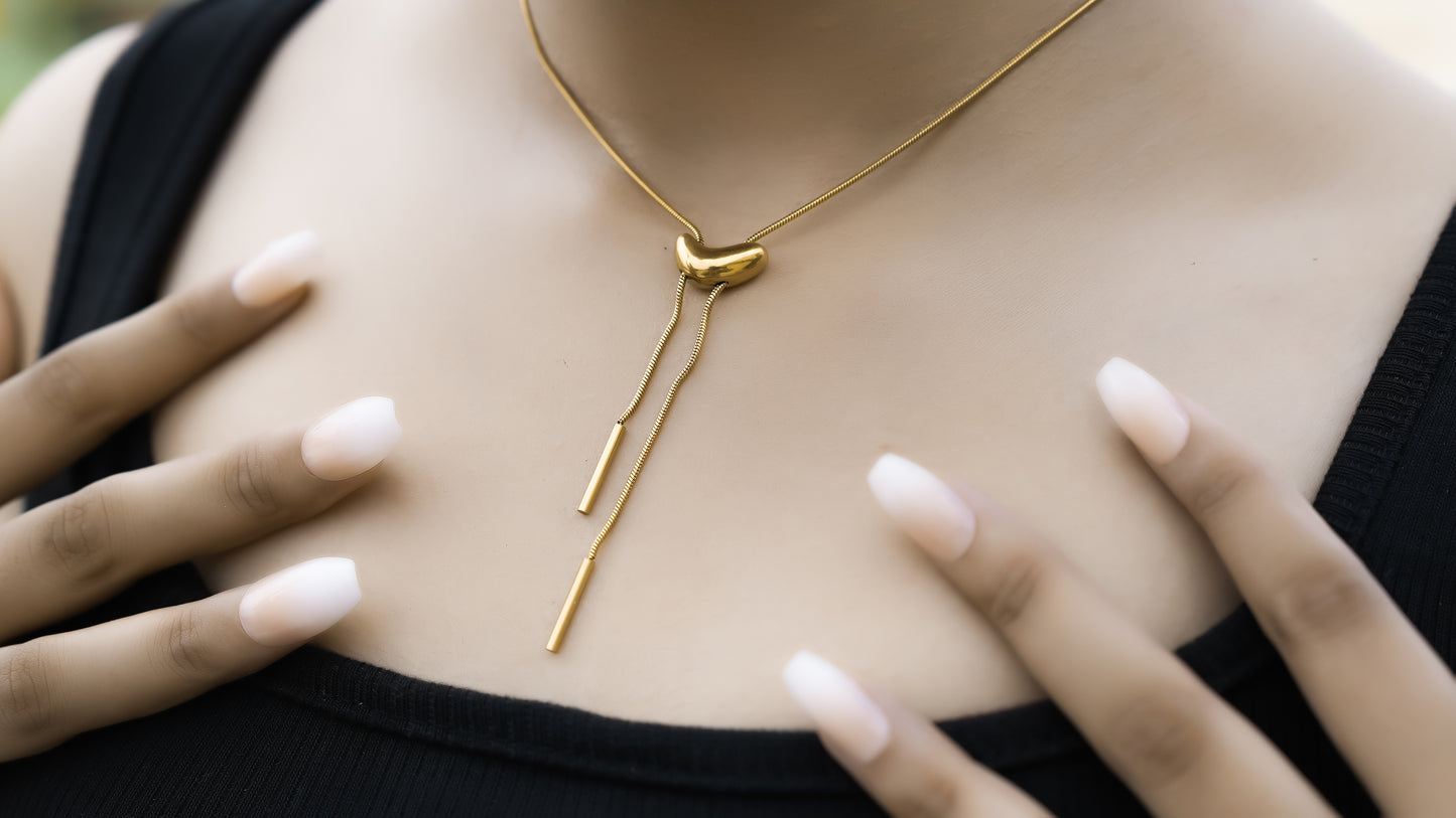 Golden Bud Pendant With Snake Chain