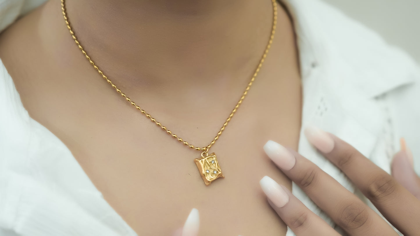 Blossom Pendant with Beaded Chain