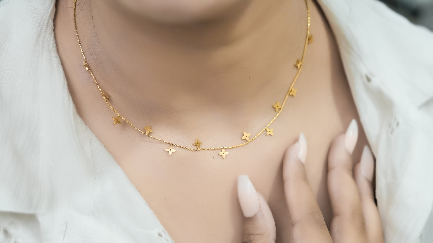Flower Bloom charms with sleek Chain
