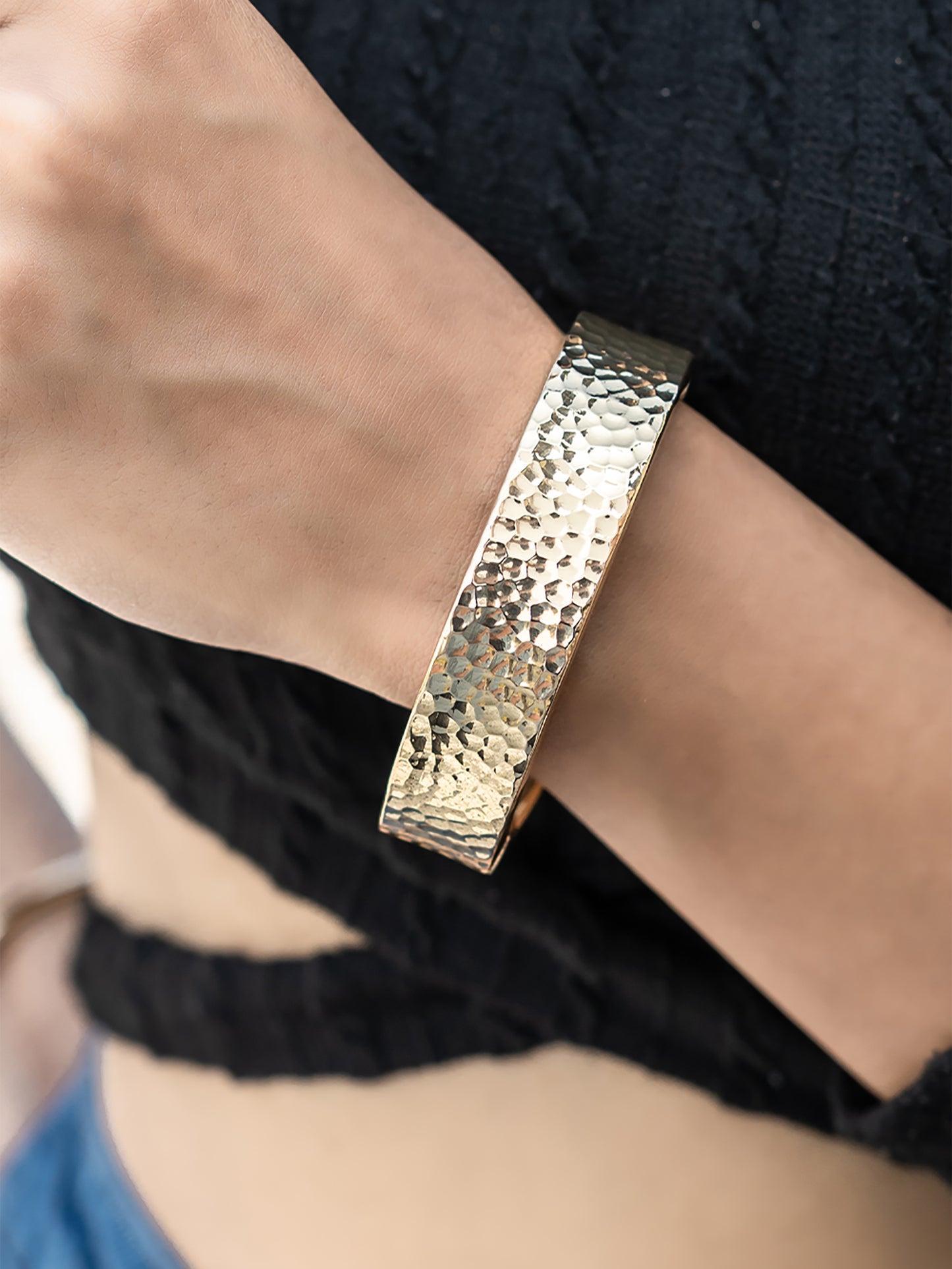 Hammered Gold Cuff Bracelet
