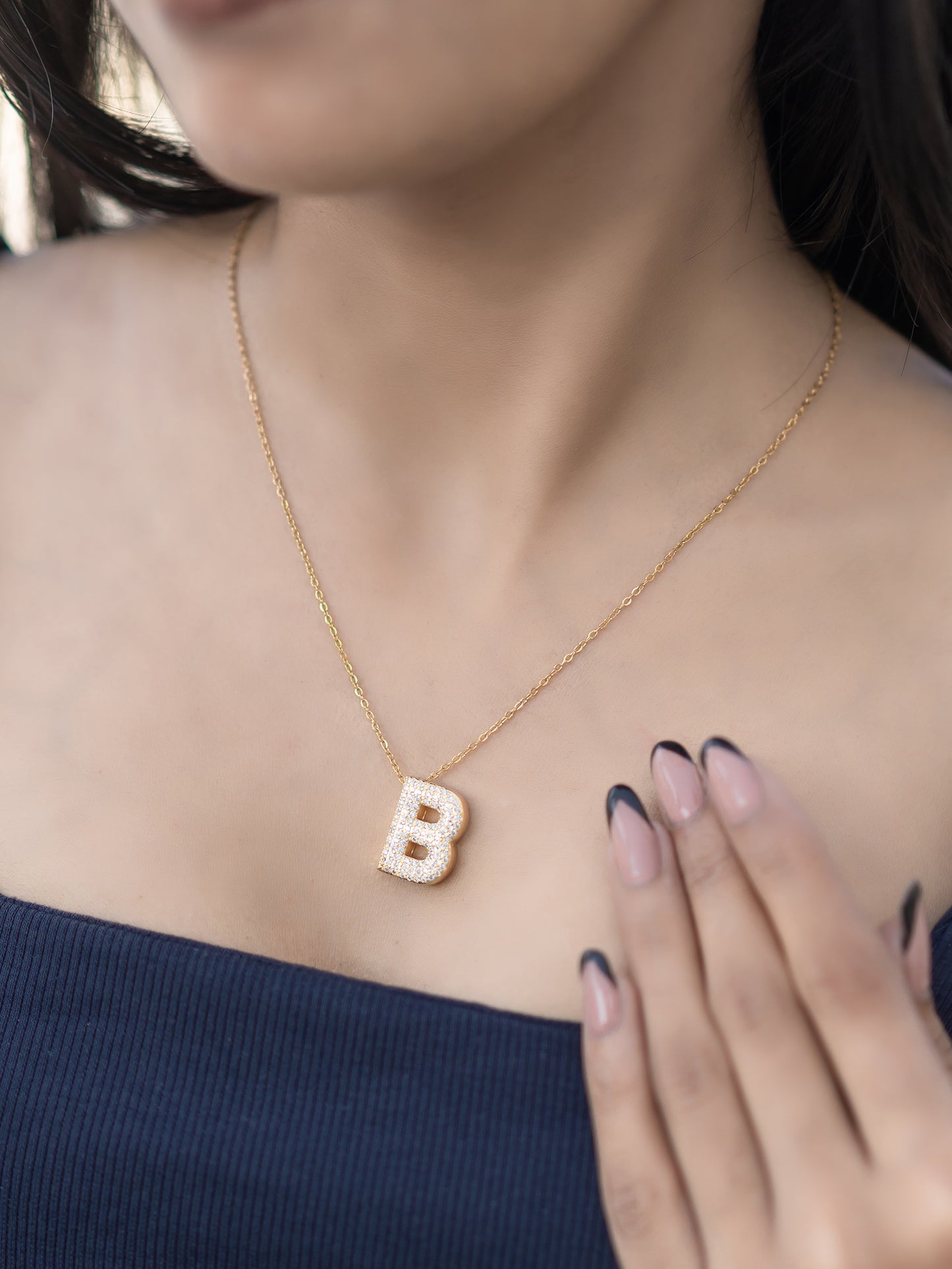 Initial Spark Necklace – Letter B
