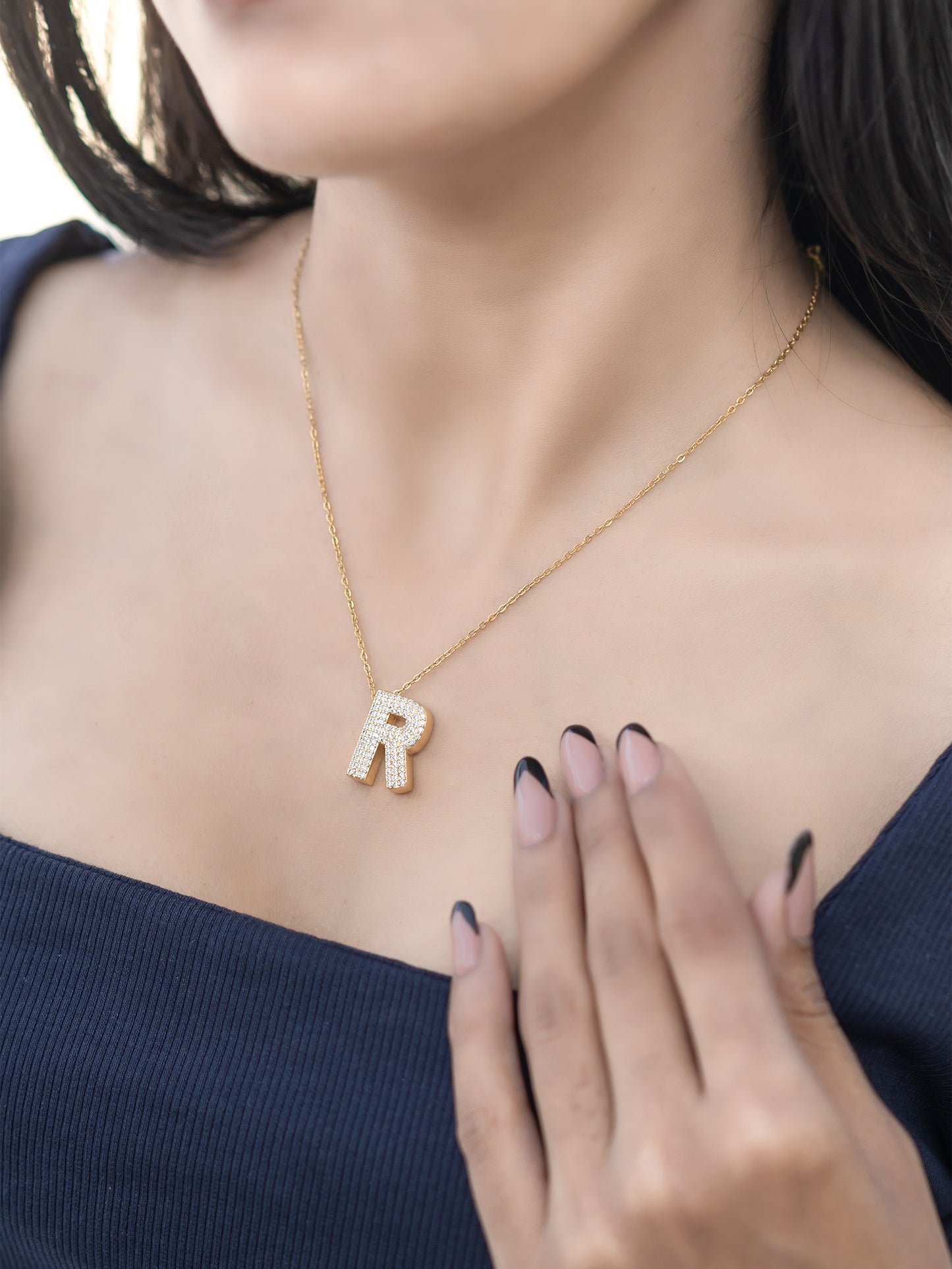 Initial Spark Necklace – Letter R