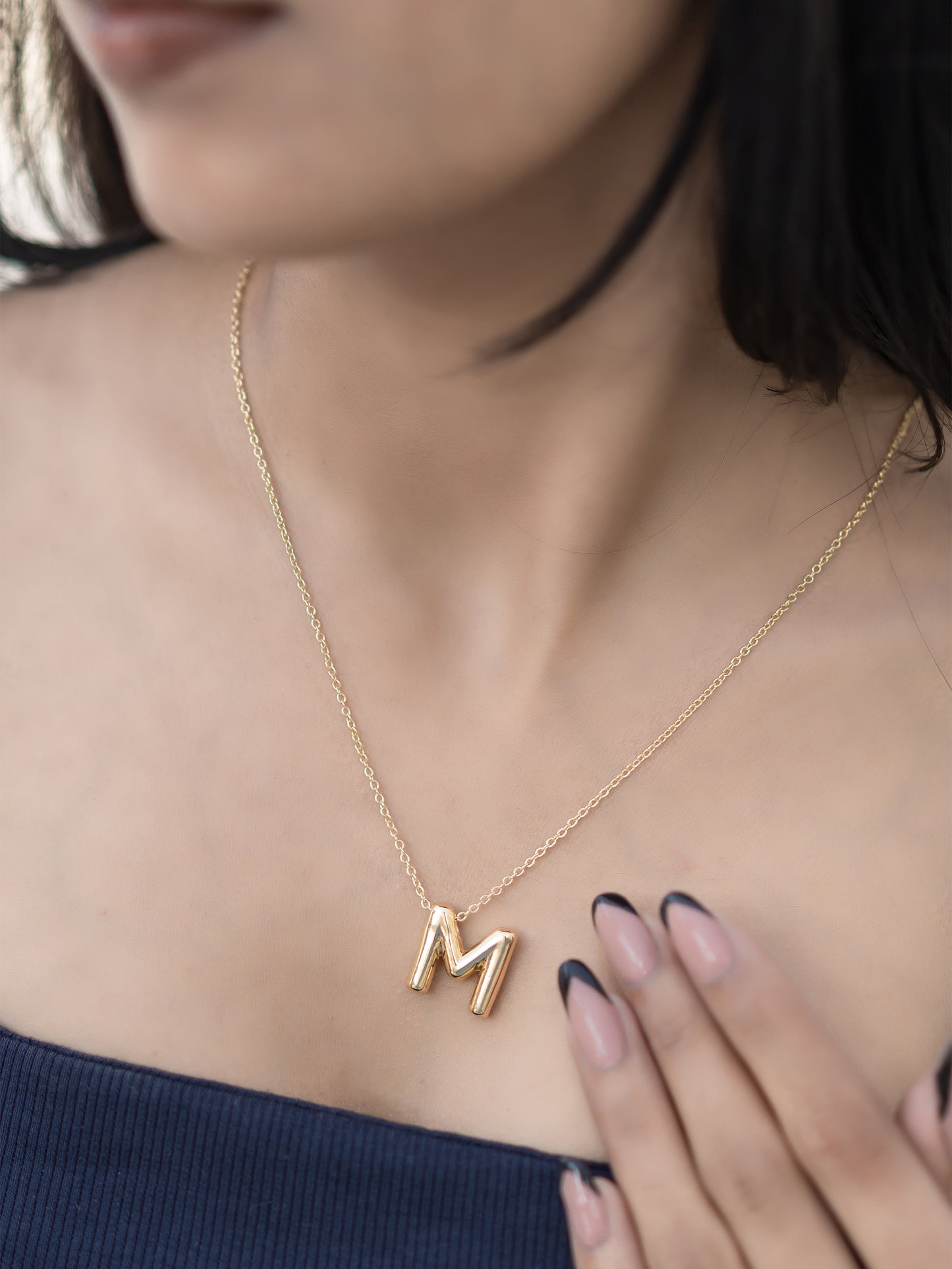 Bold Initial Necklace – Letter M