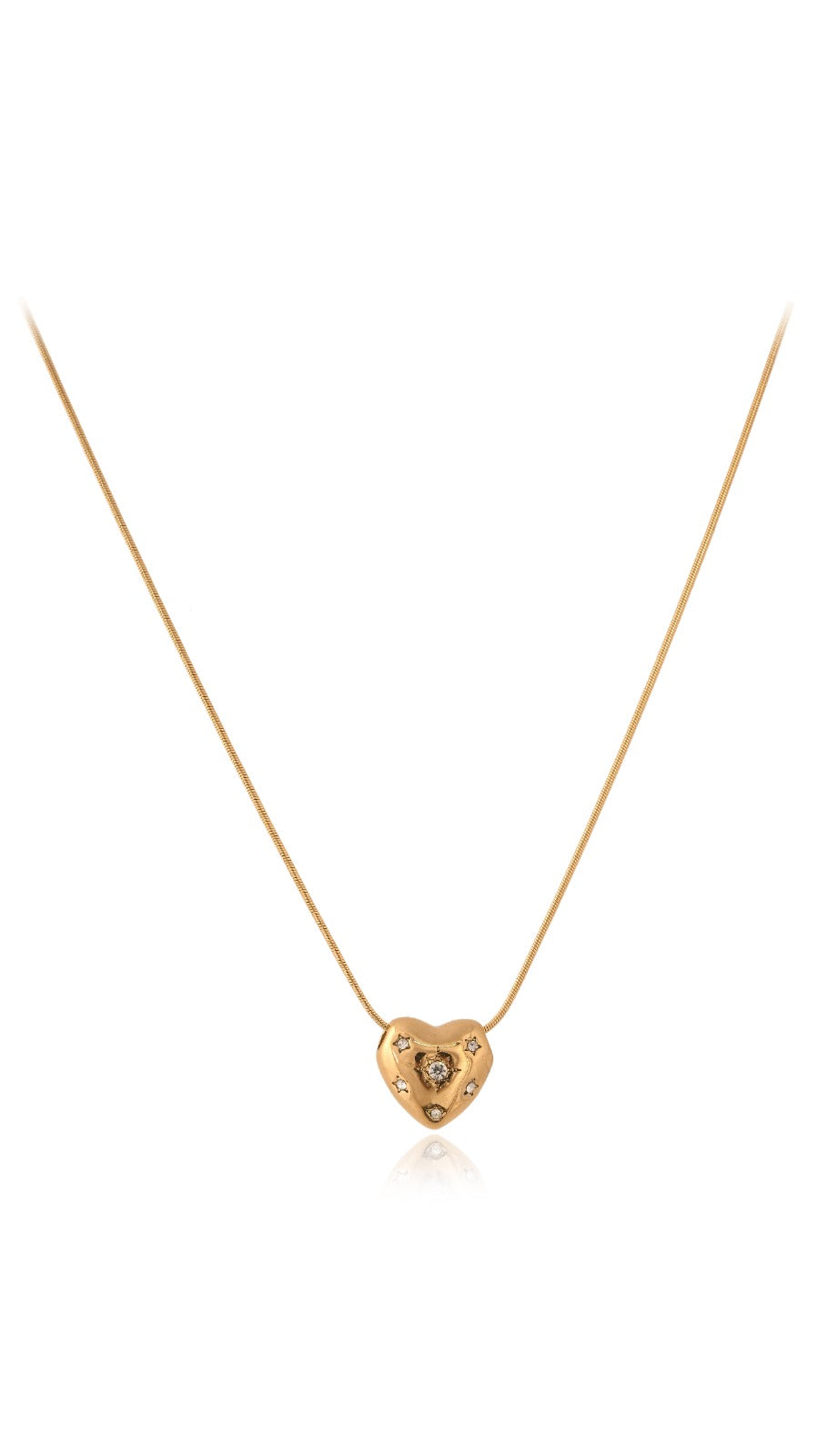 Golden Heart Pendant With Chain