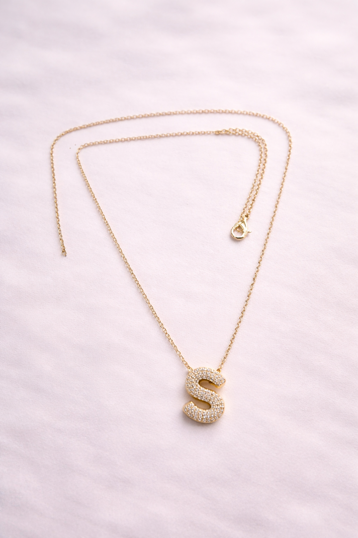 Initial Spark Necklace - Letter S