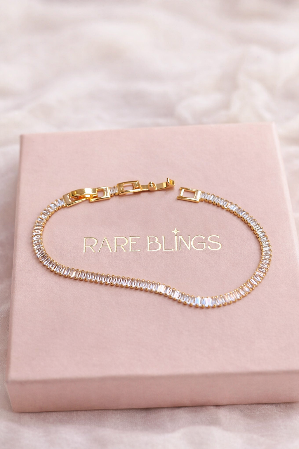 Rose Gold Crystal Line Bracelet