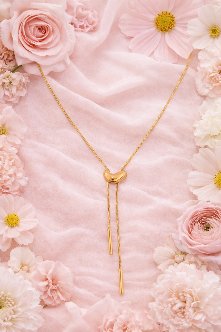 Golden Bud Pendant With Snake Chain