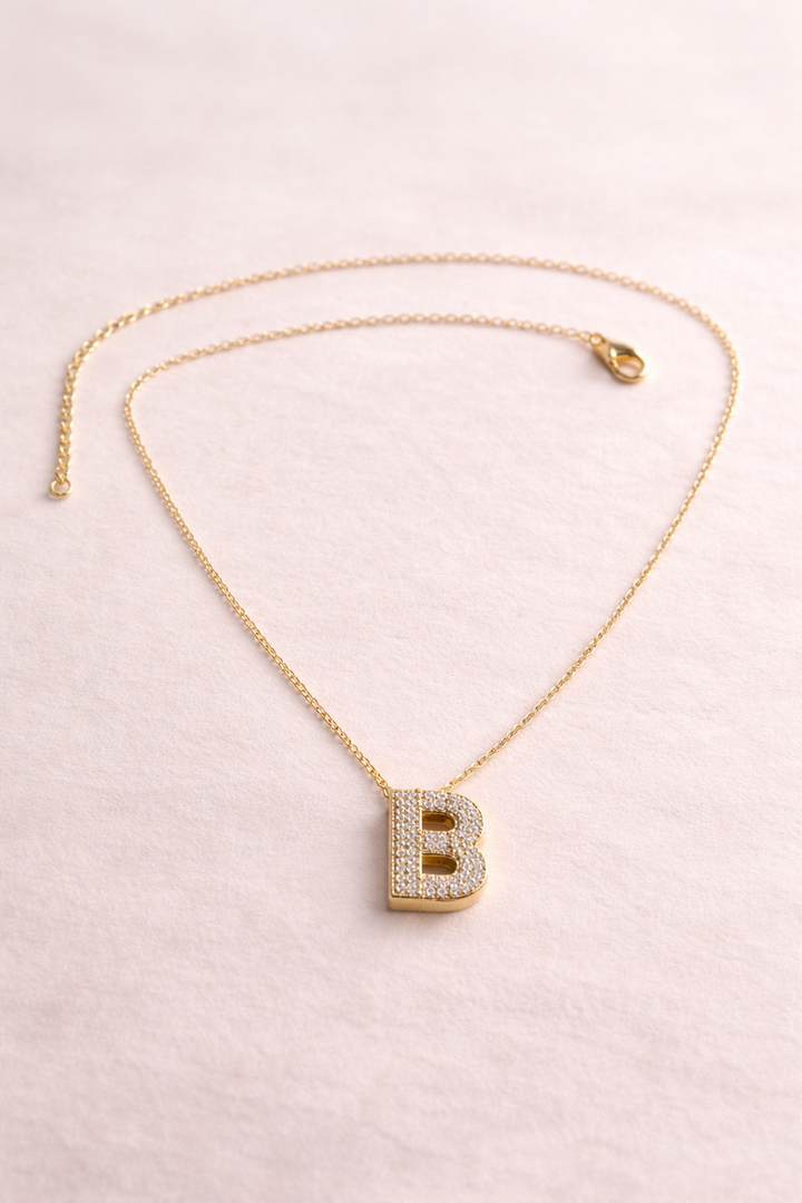 Initial Spark Necklace – Letter B