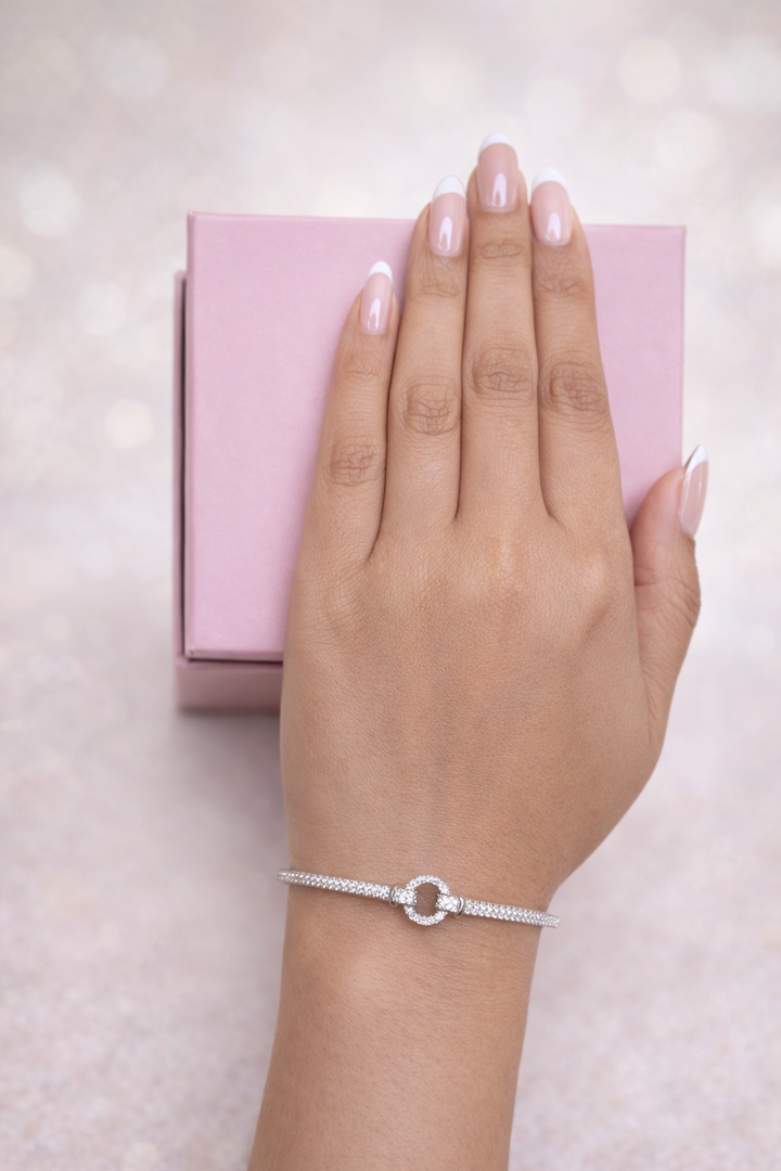 Celestial Halo Bangle Bracelet