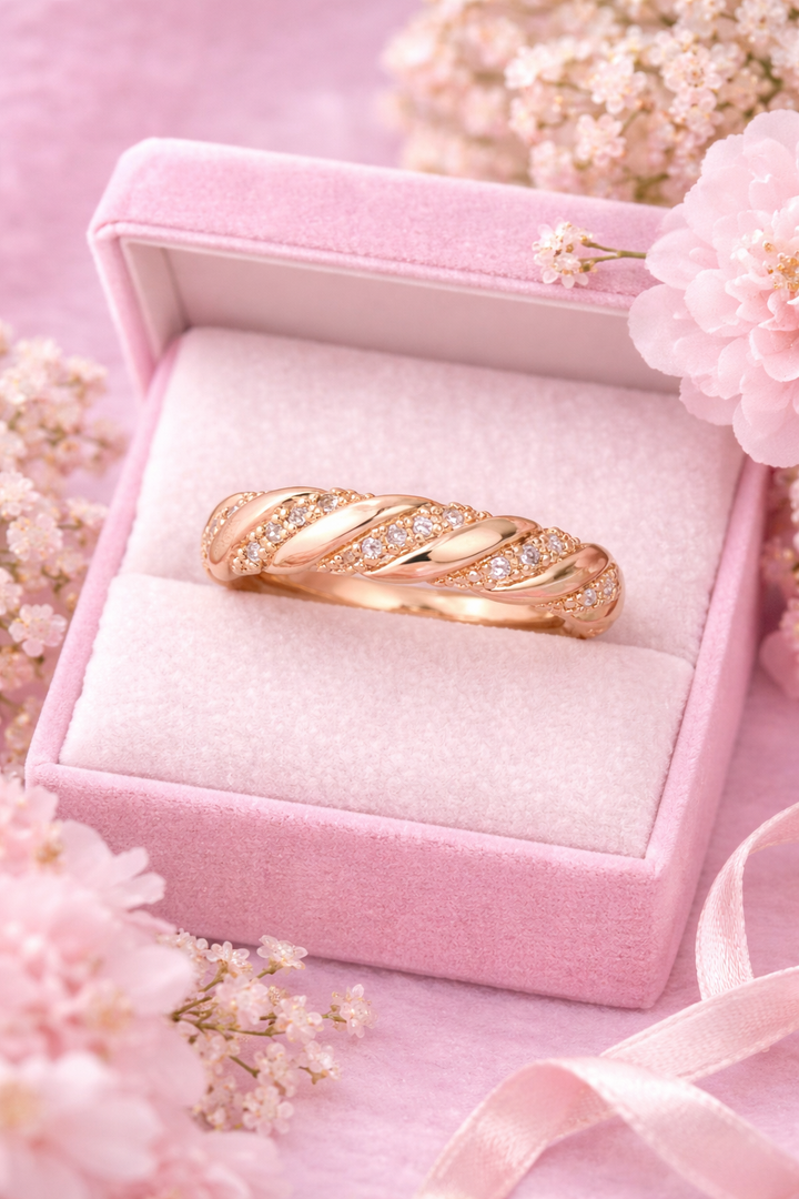Golden Braid Sparkle Ring