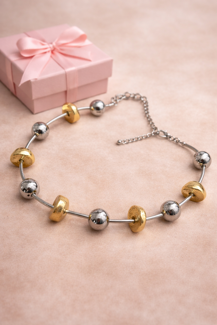 Metallic Harmony Statement Necklace