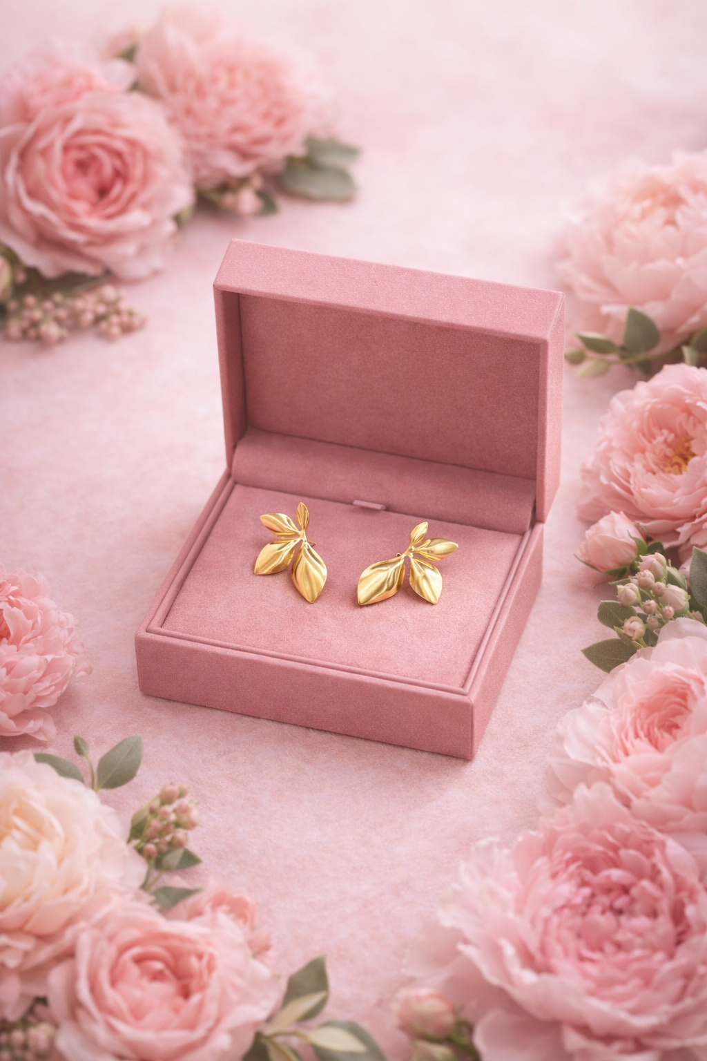 Golden Breeze Leaf Studs