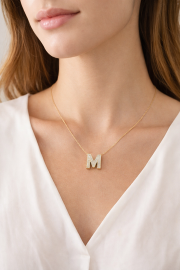 Initial Spark Necklace - Letter M