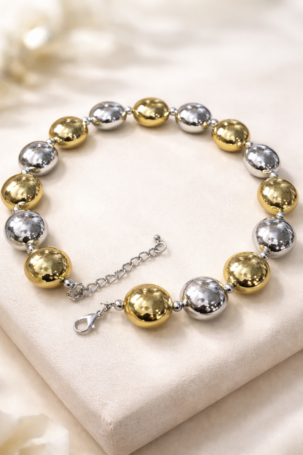 Radiant Dual-Tone Bead Necklace