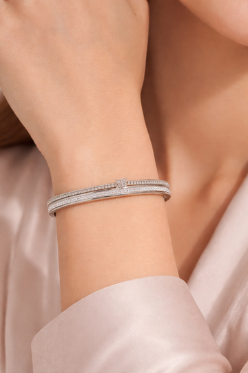 Starlit Crystal Bangle Bracelet