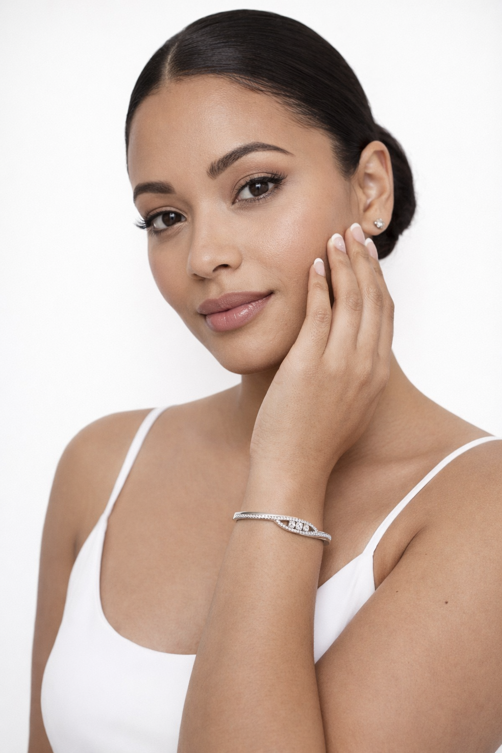 Luna Silver Bangle Bracelet