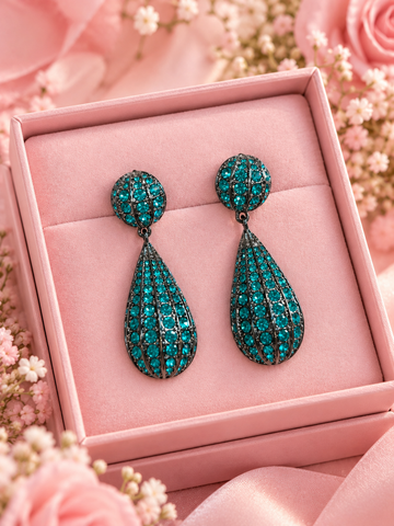 Teal Luxe Drop Earrings