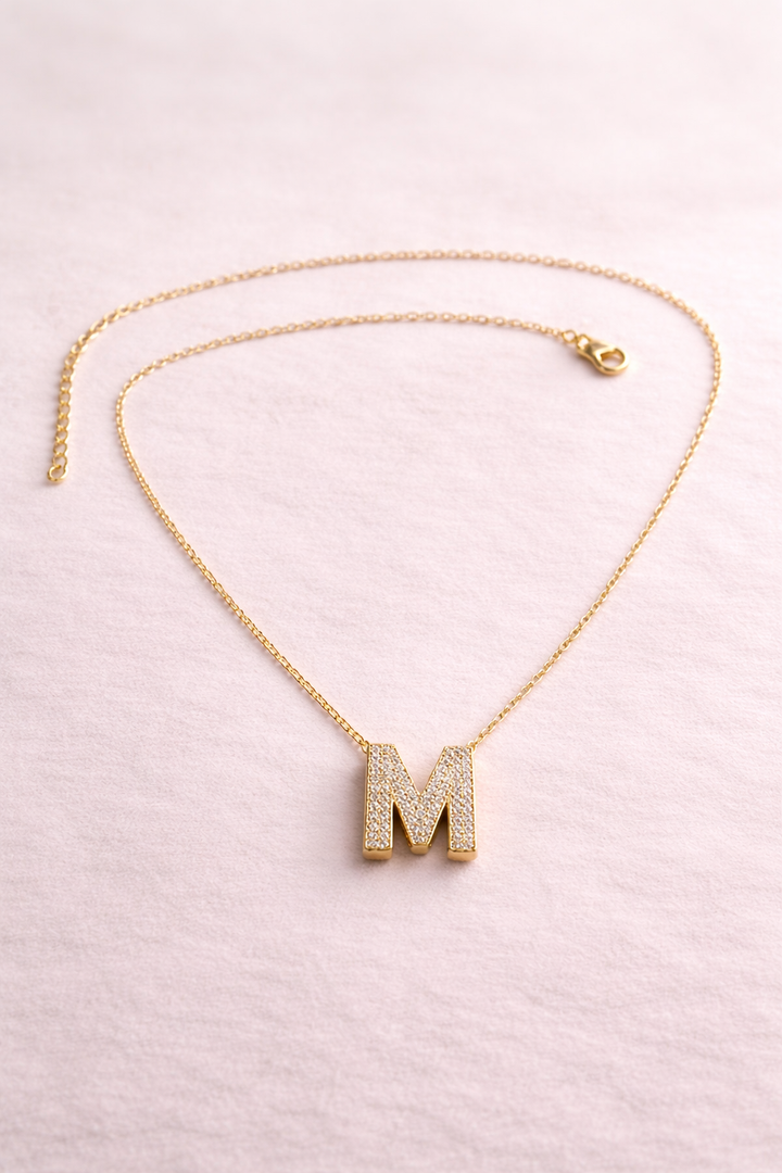 Initial Spark Necklace - Letter M