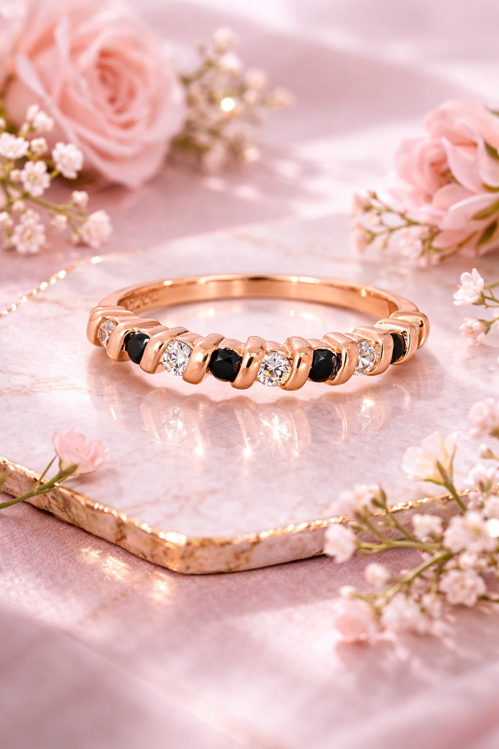 Moonbeam Row Ring