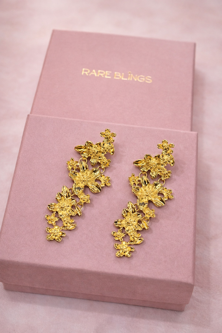 Golden Bloom Cascade Earrings