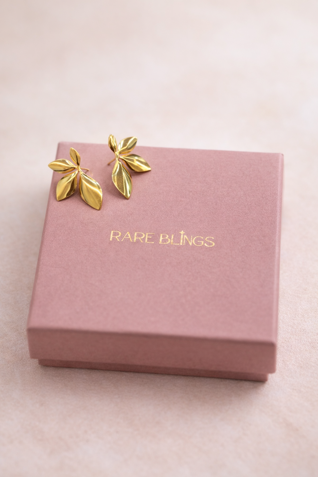 Golden Breeze Leaf Studs