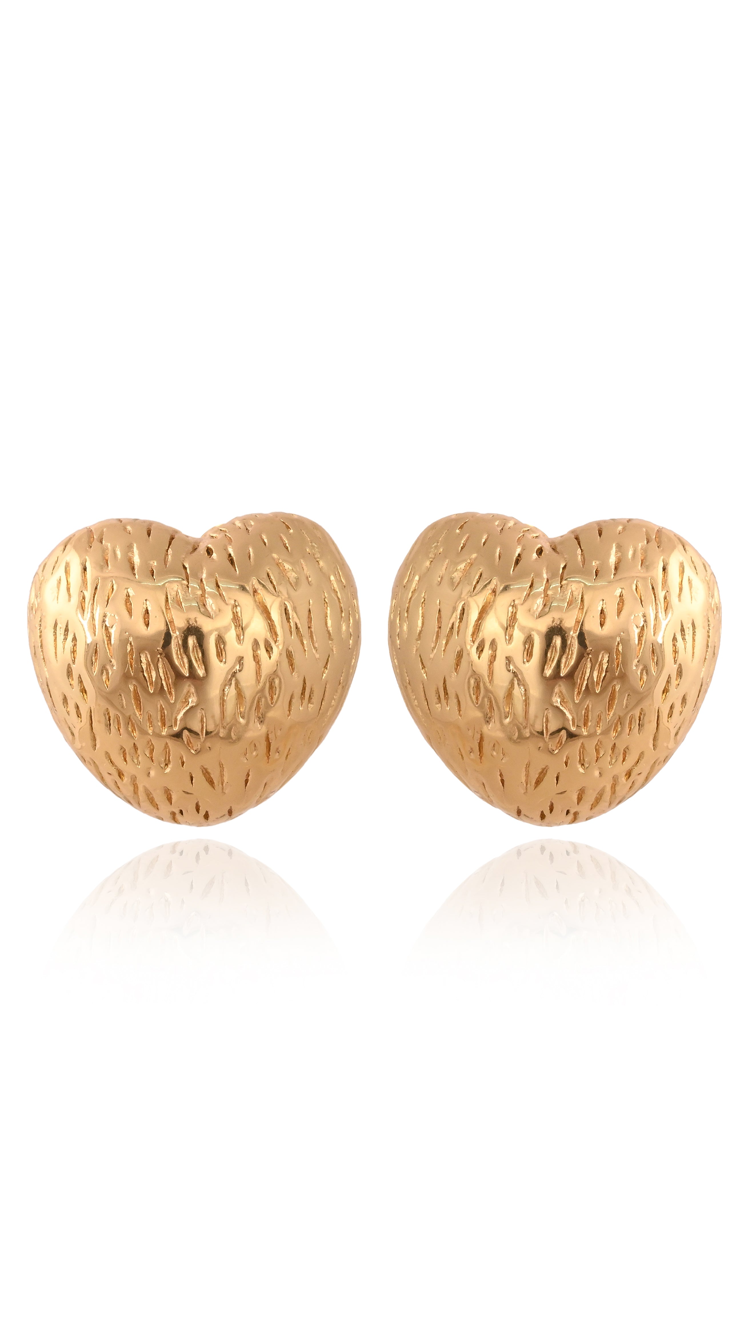 textured Heart Studs