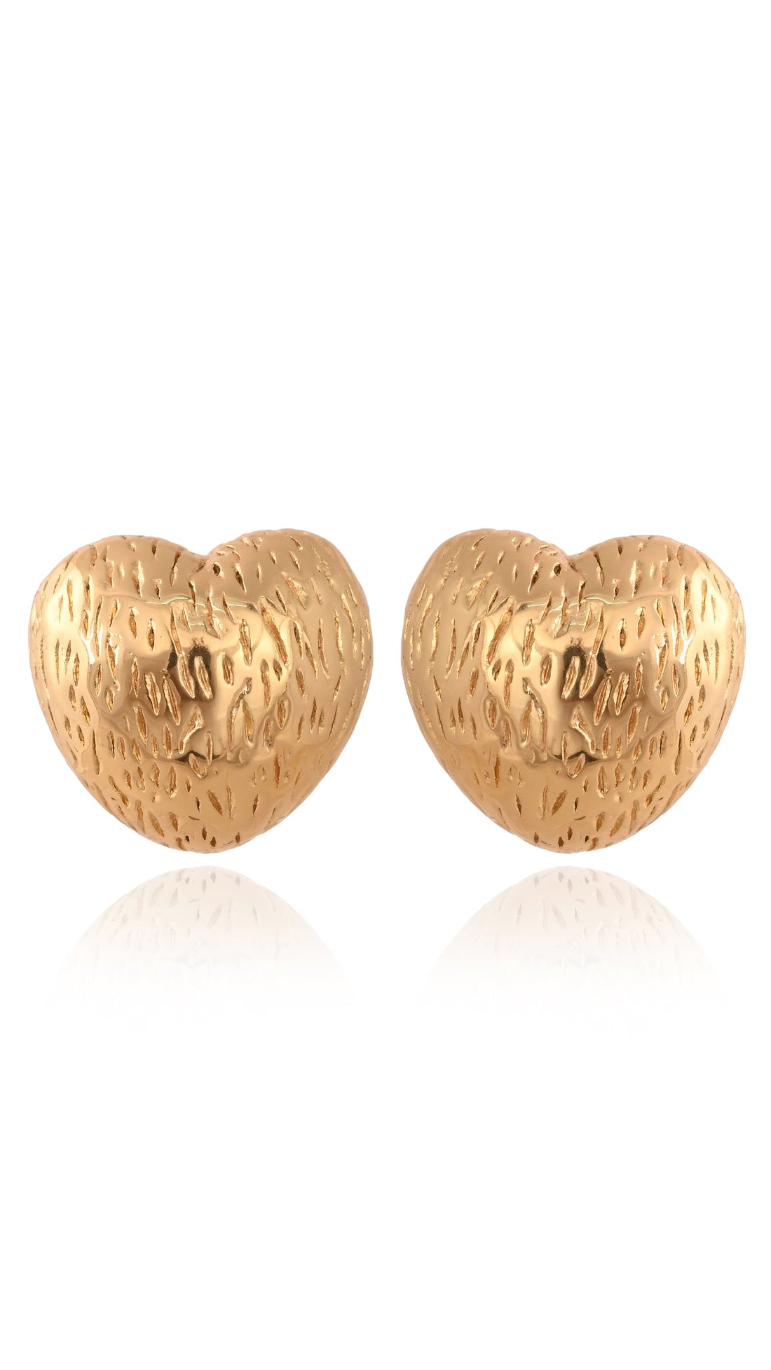 textured Heart Studs