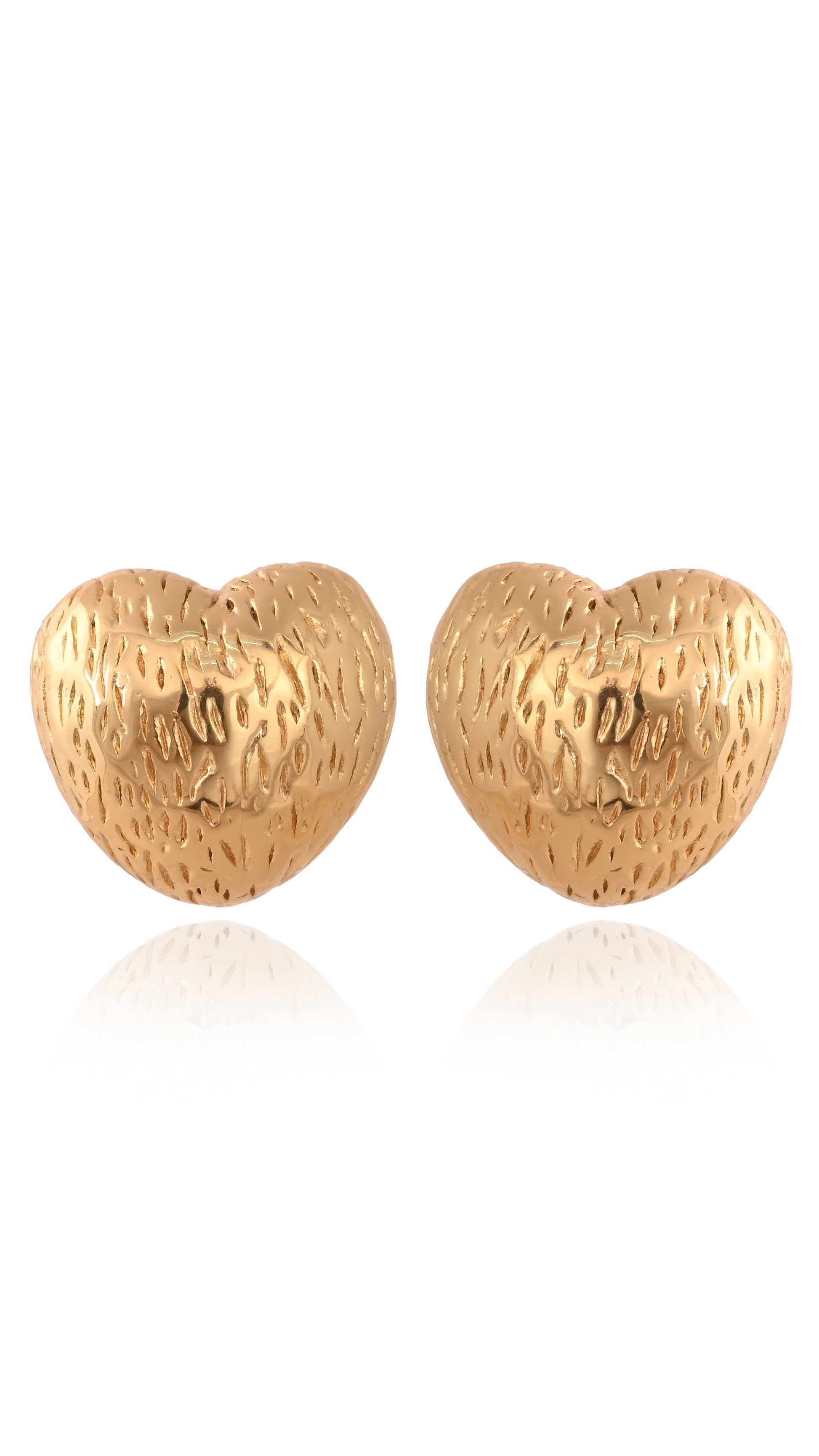 textured Heart Studs