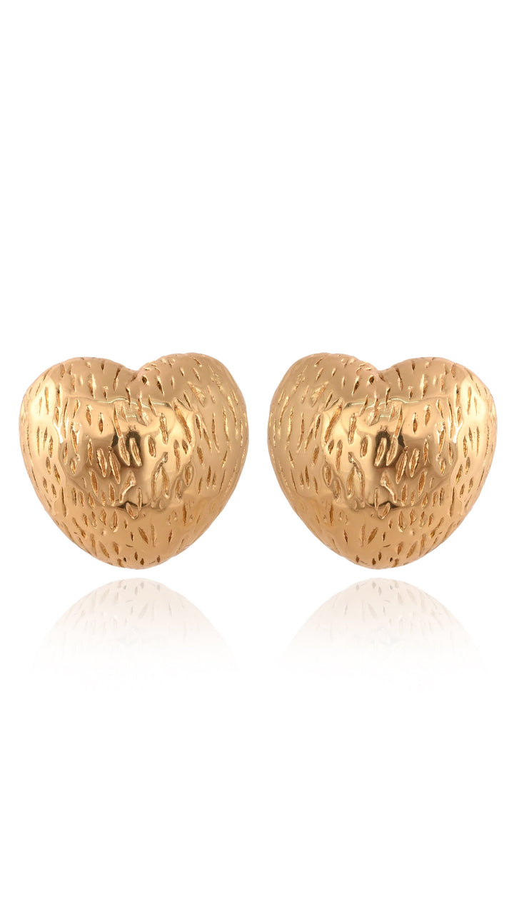 textured Heart Studs