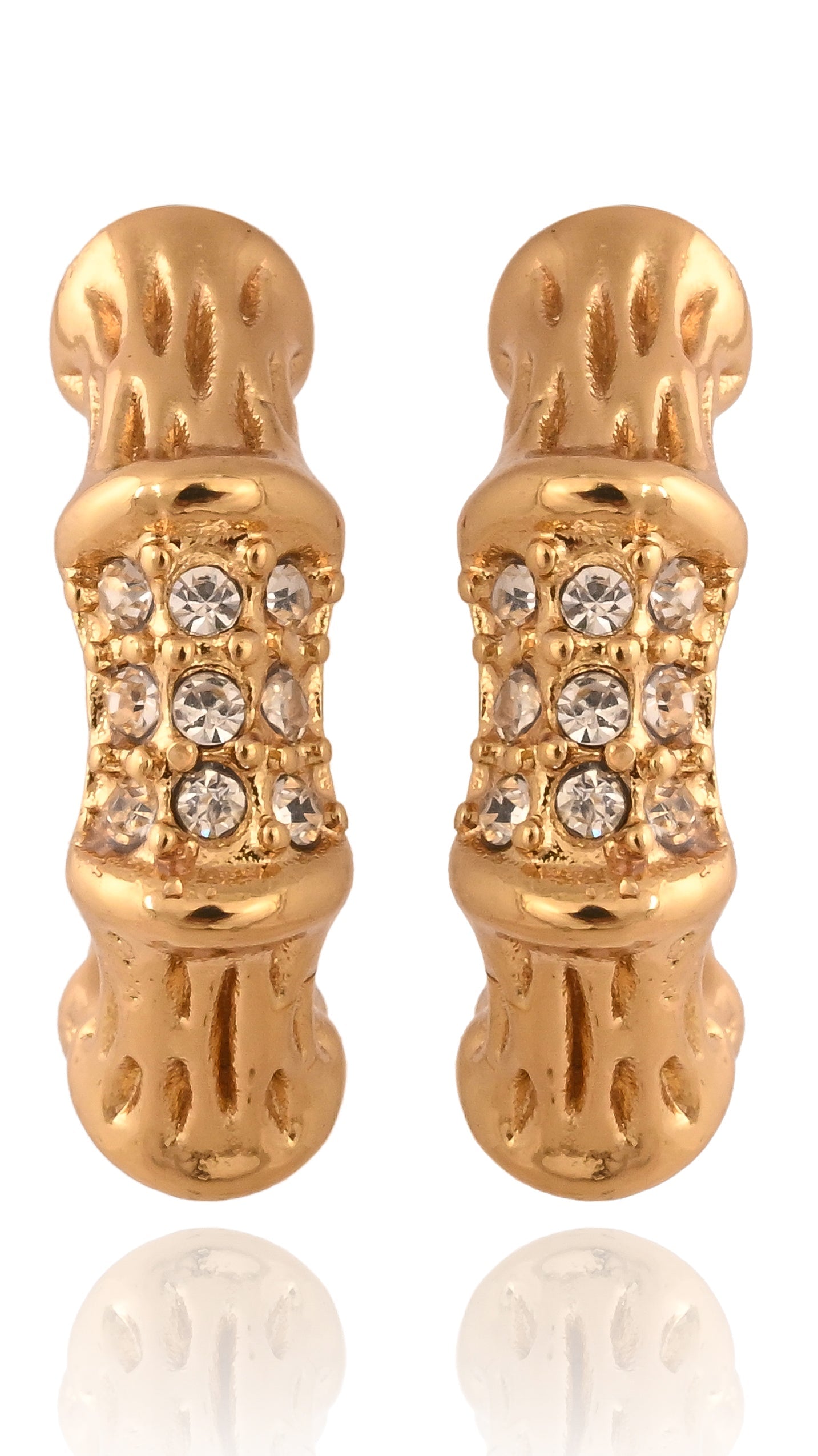 Crystalline Coral Hoop Earrings