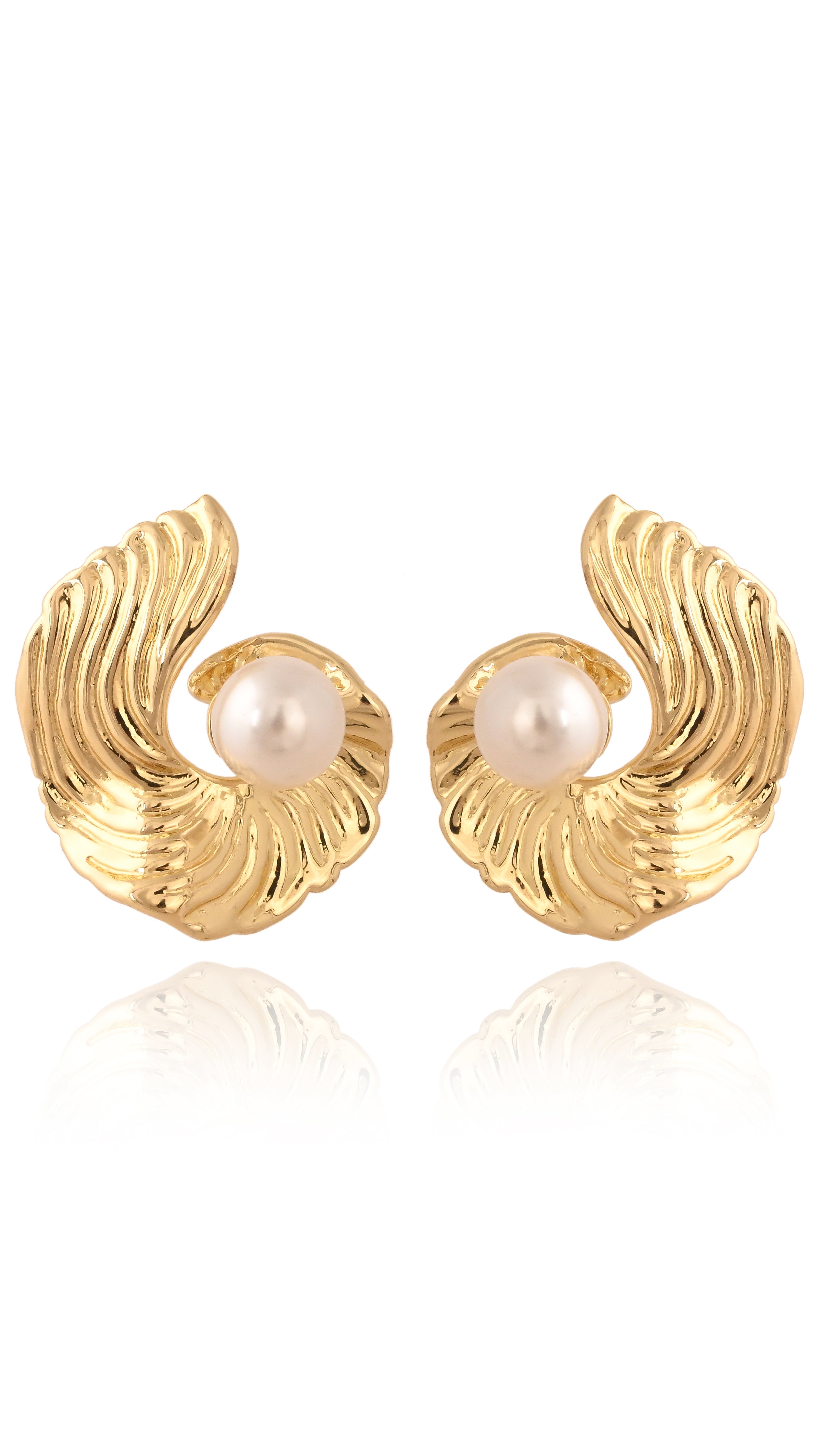 Golden Bloom Pearl Studs