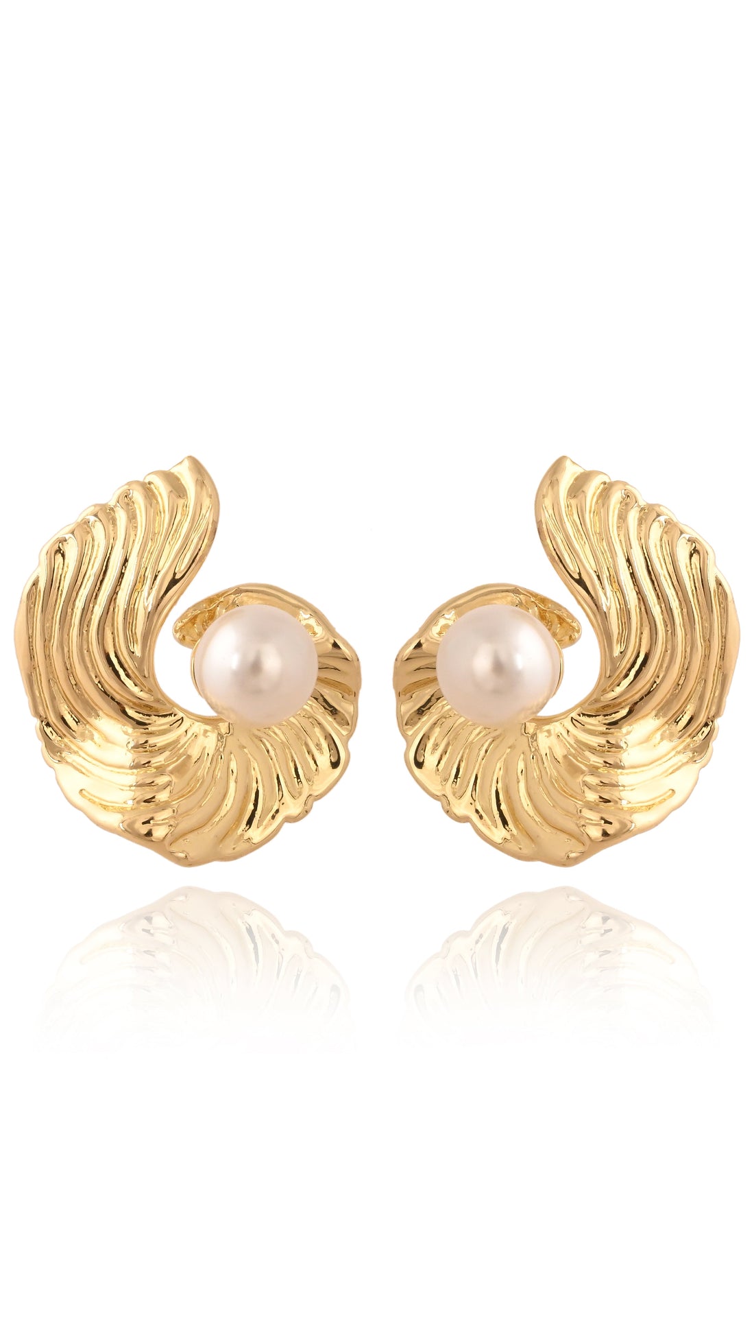 Golden Bloom Pearl Studs