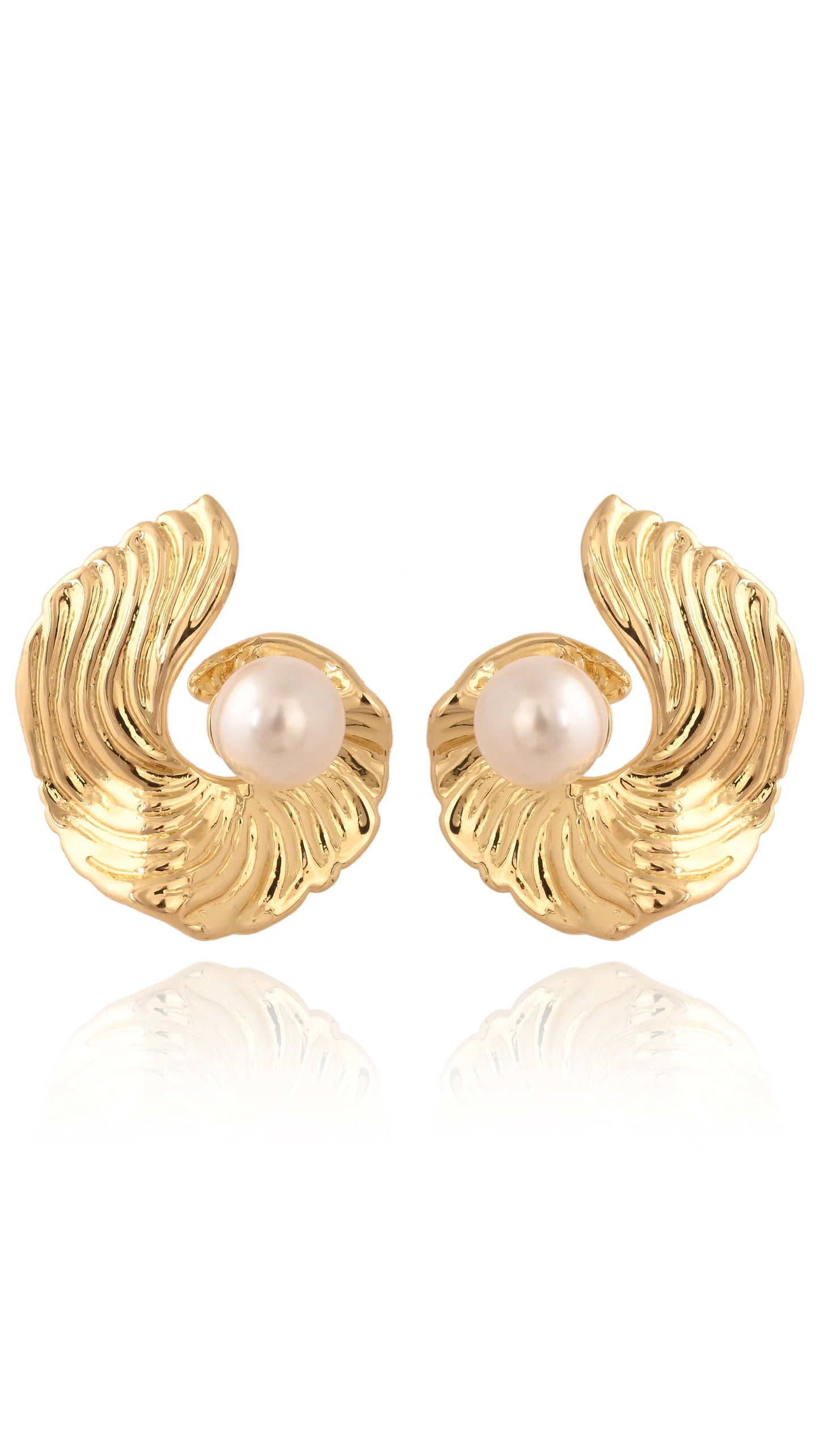 Golden Bloom Pearl Studs