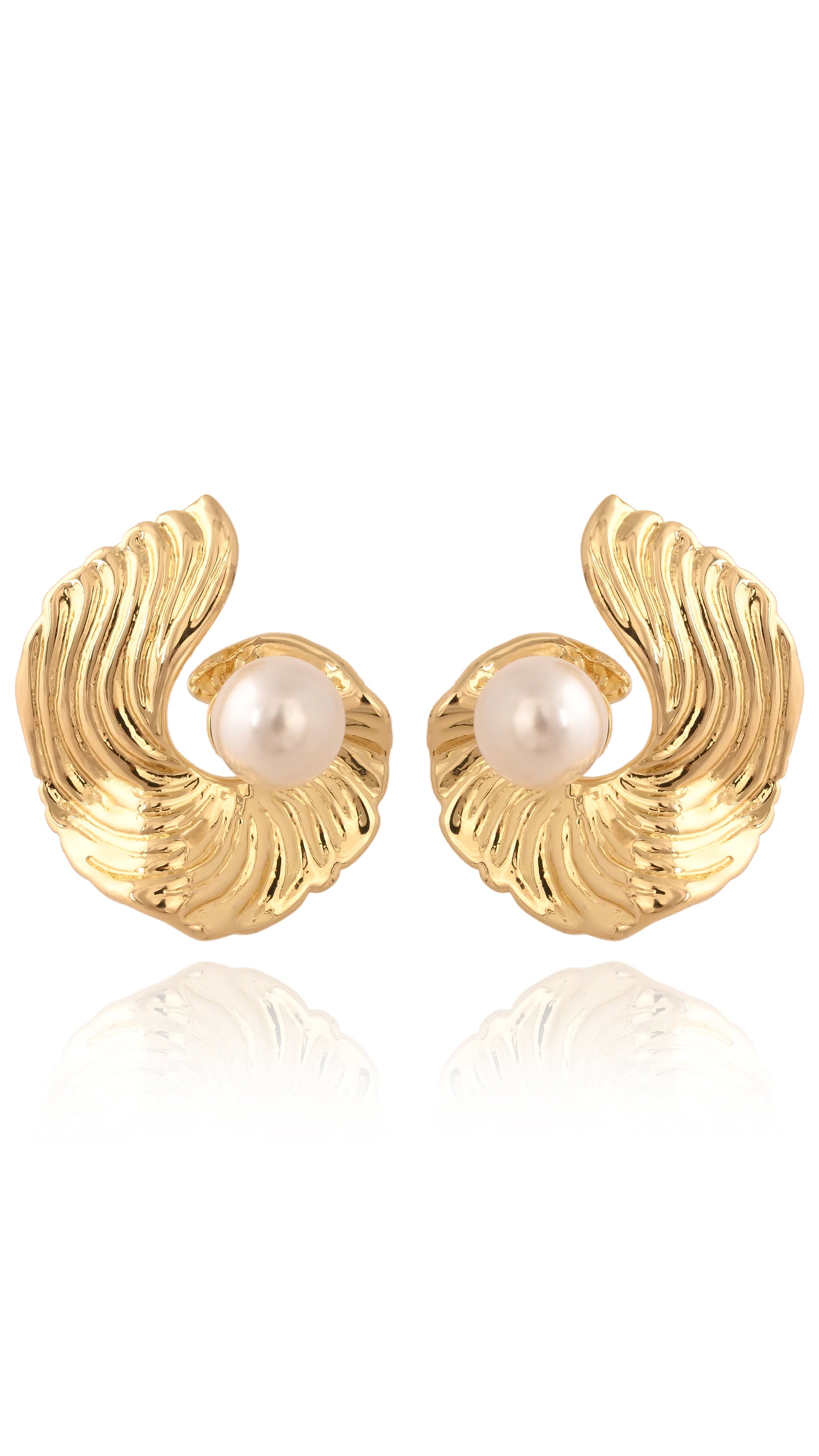 Golden Bloom Pearl Studs