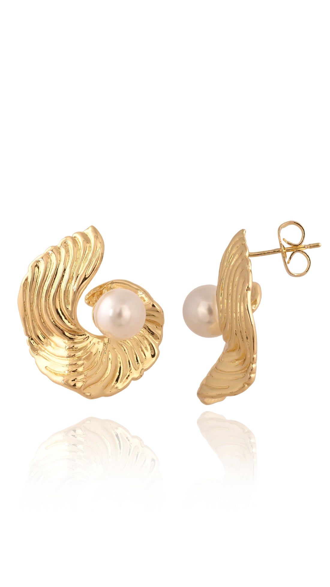 Golden Bloom Pearl Studs