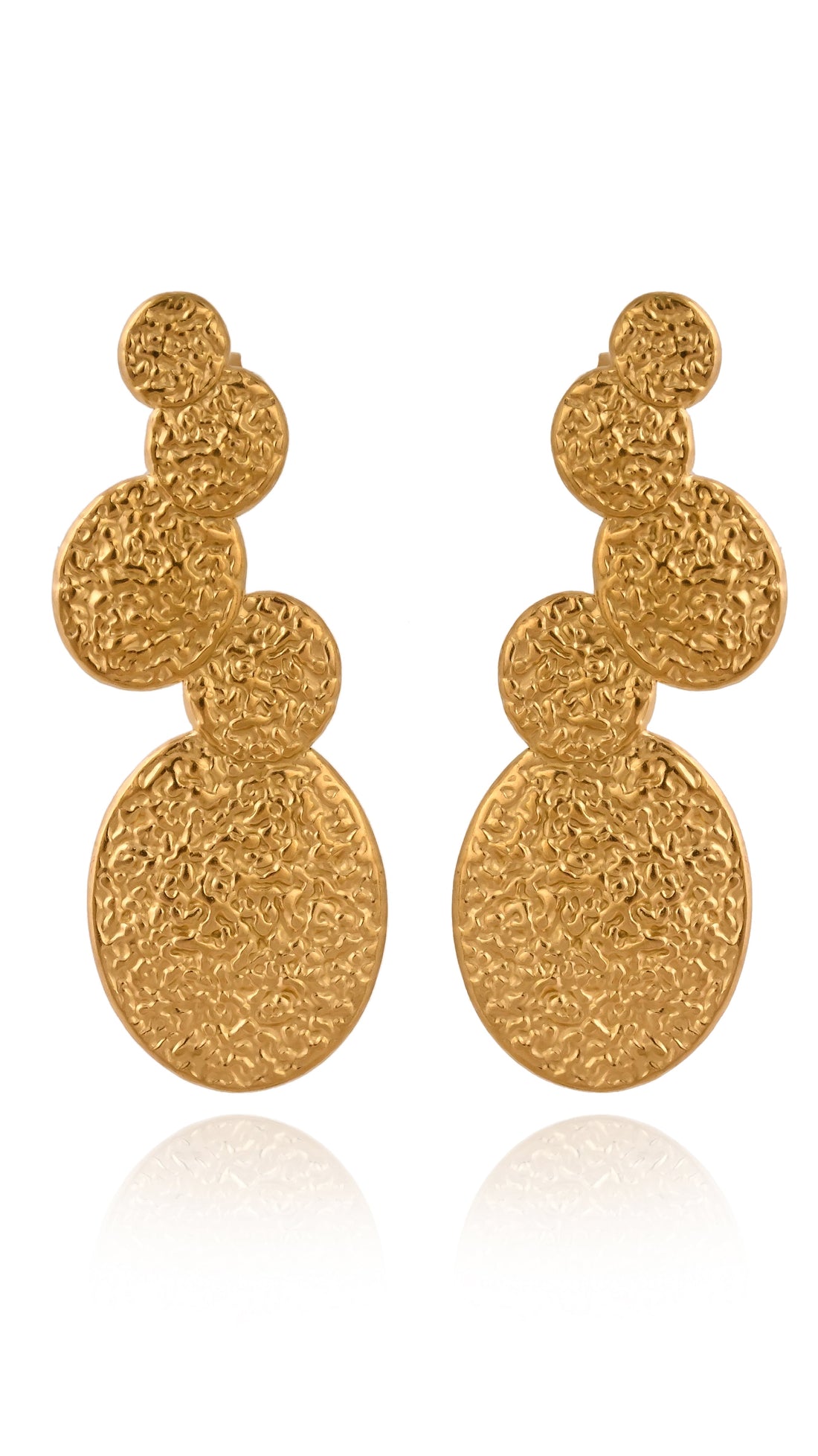 Textured Gold Drop Earrings