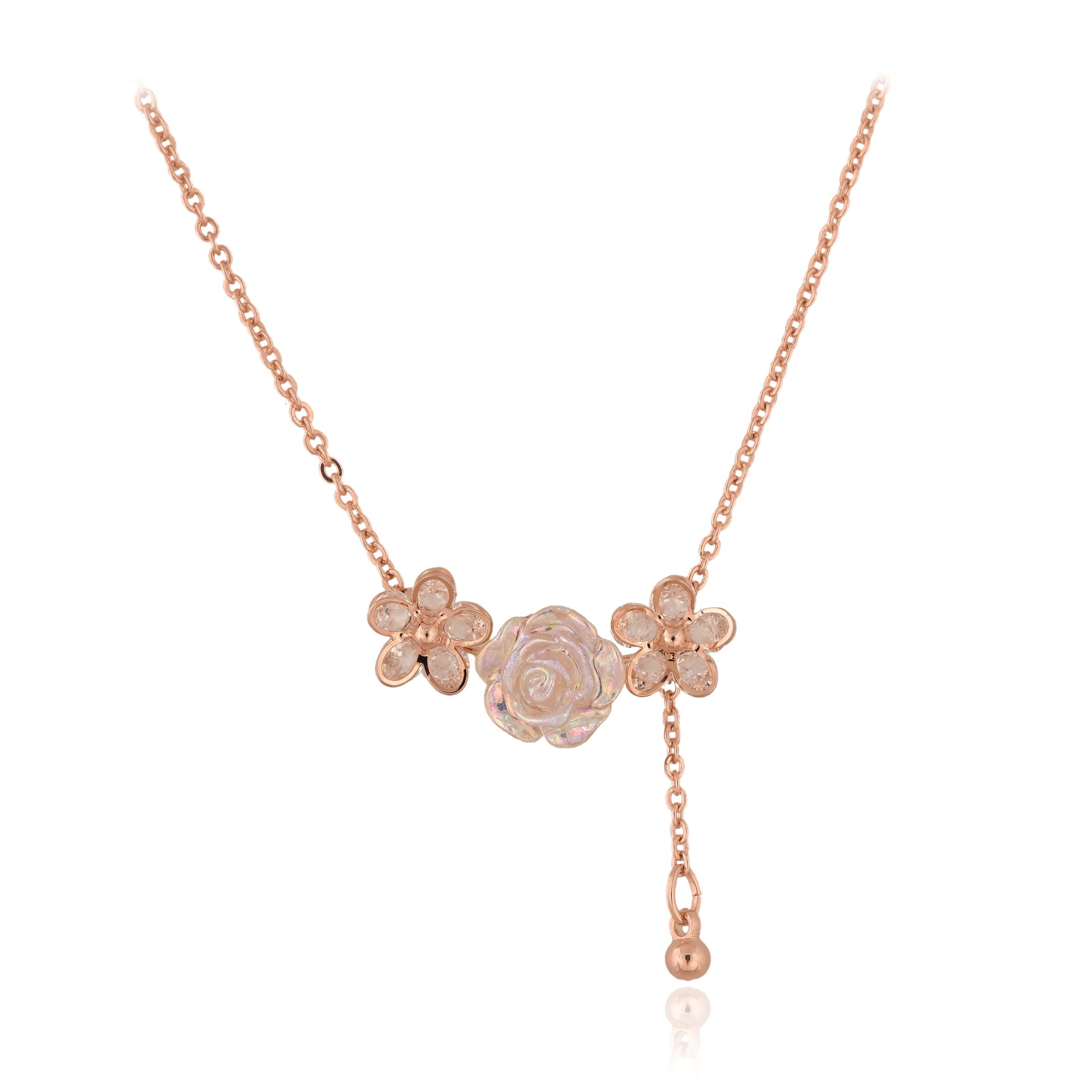 Rosé Pendant With Chain