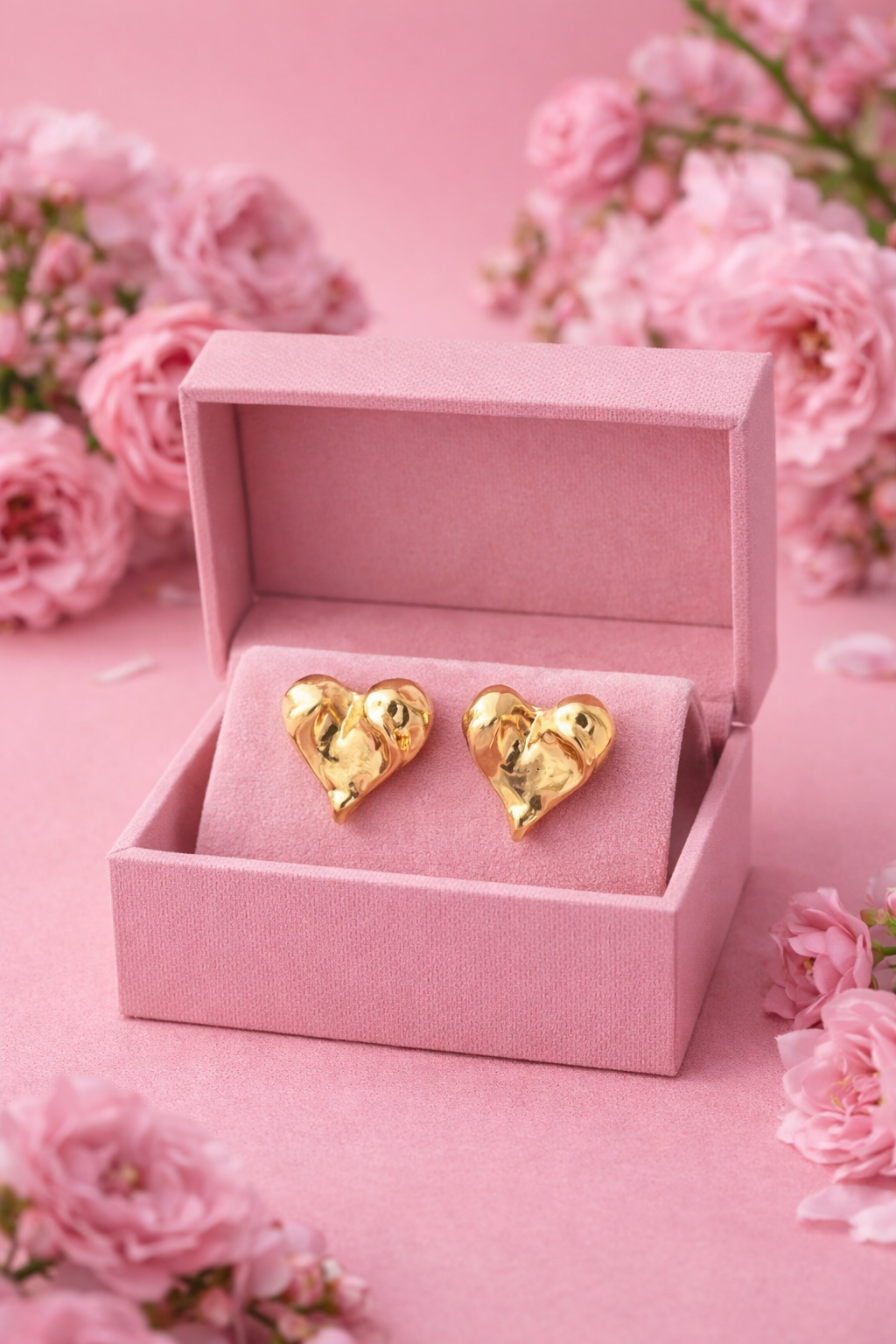 Molten Heart Stud Earrings