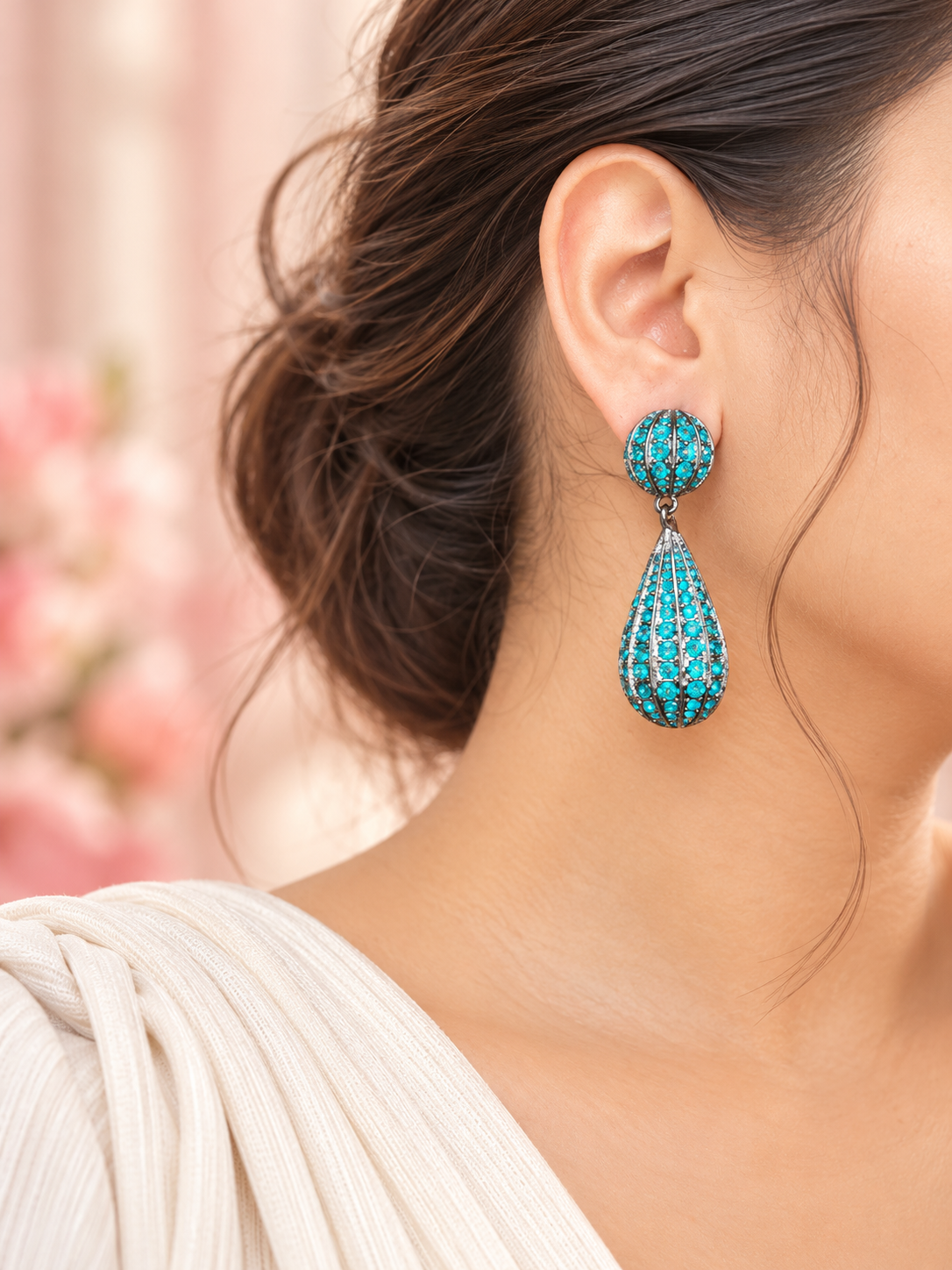 Teal Luxe Drop Earrings