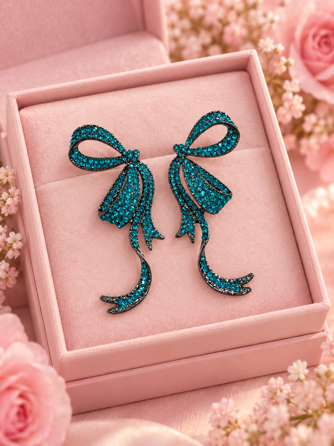 Turquoise Bow Elegance Earrings