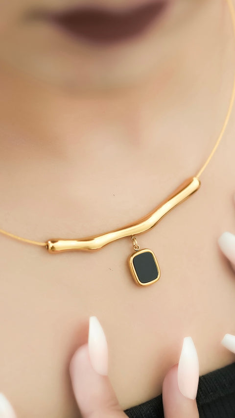 Noir Branch Pendant with Snake Chain