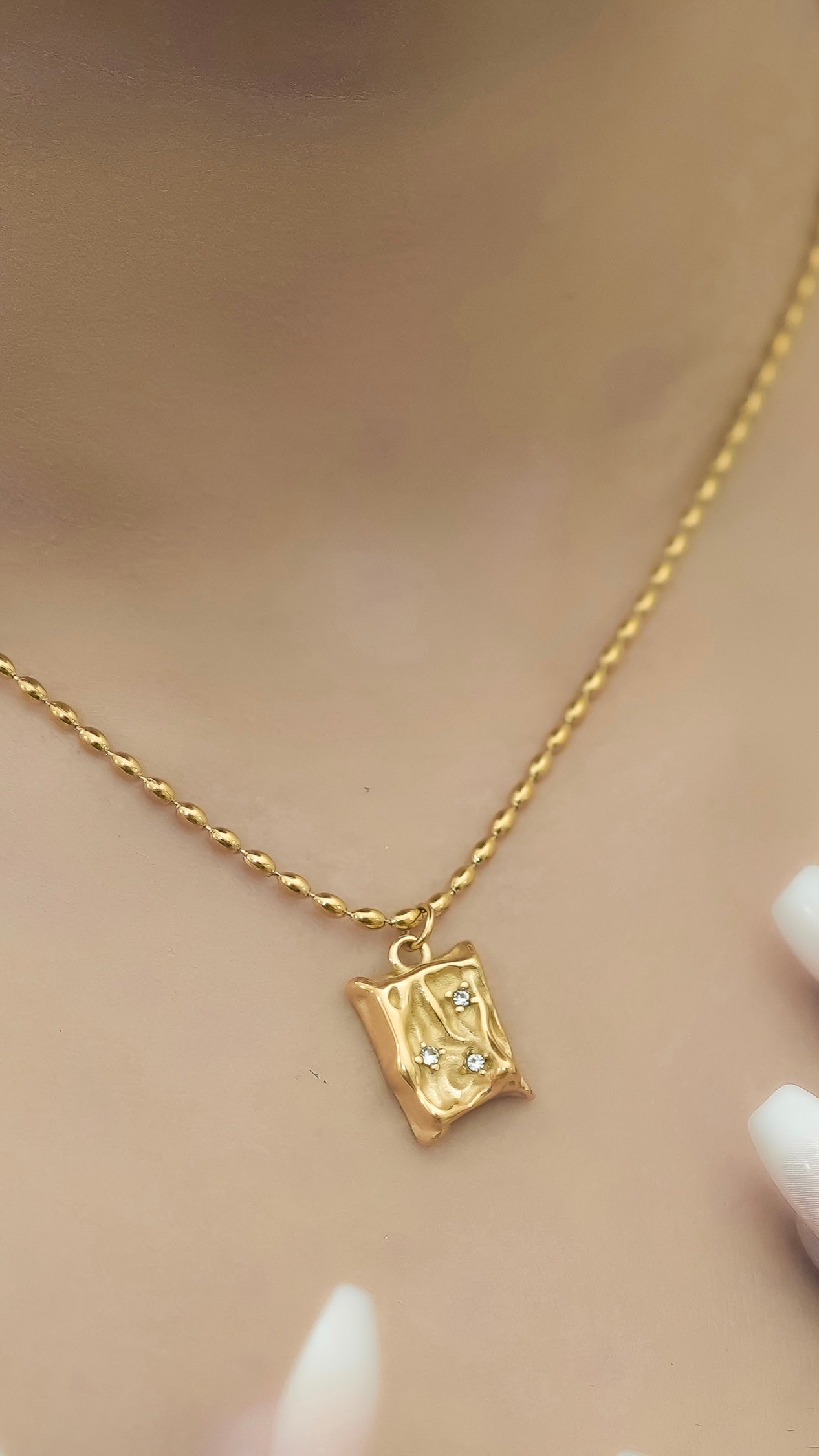 Blossom Pendant with Beaded Chain