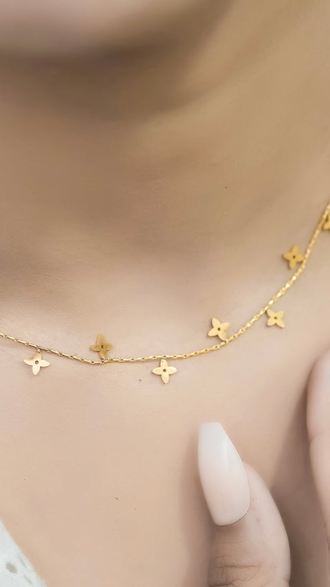 Flower Bloom charms with sleek Chain