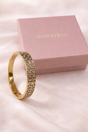 Lattice Dual Tone Bangle Bracelet