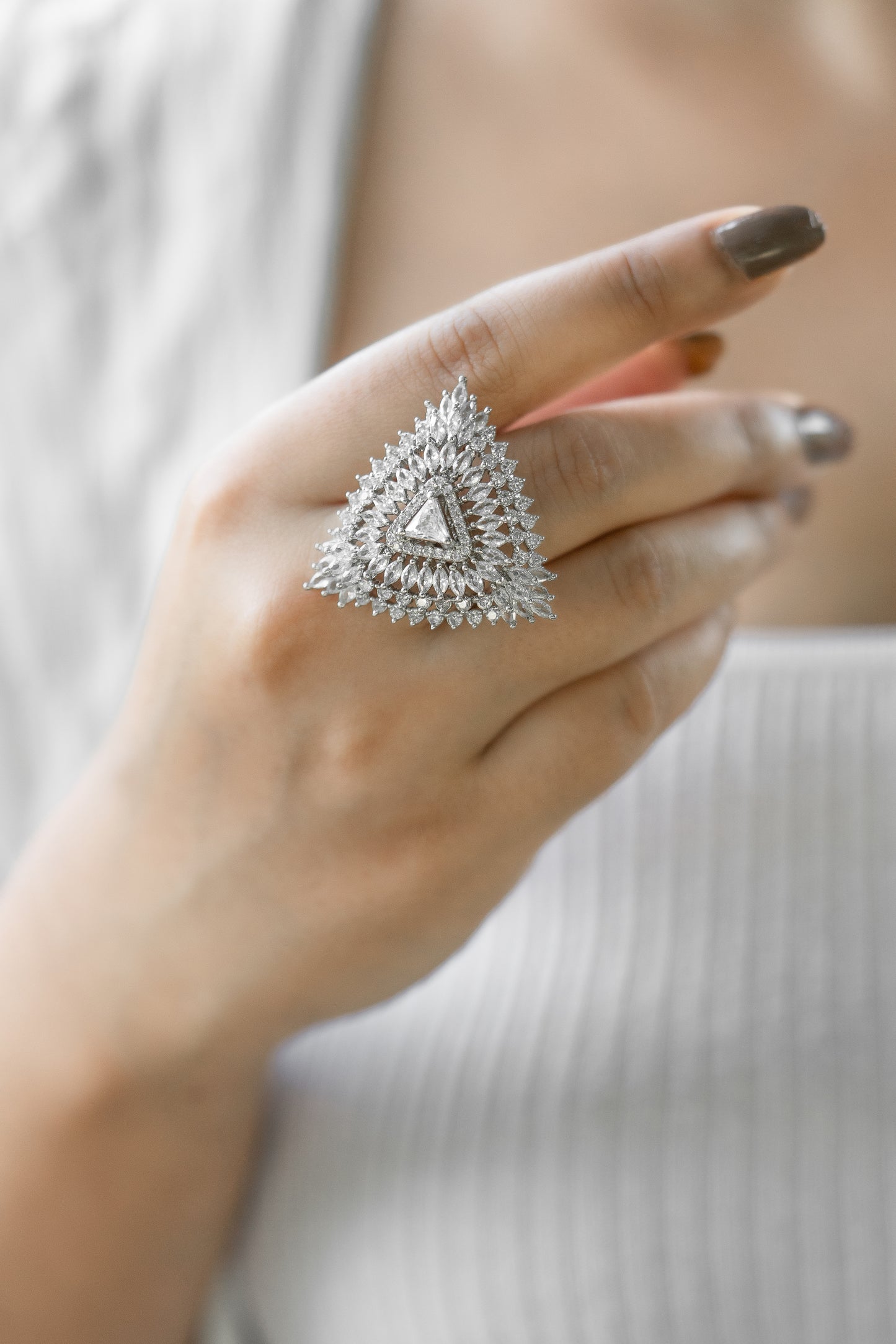 Starlit Pyramid Ring