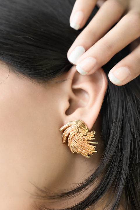 Golden Whirl Luxe Studs